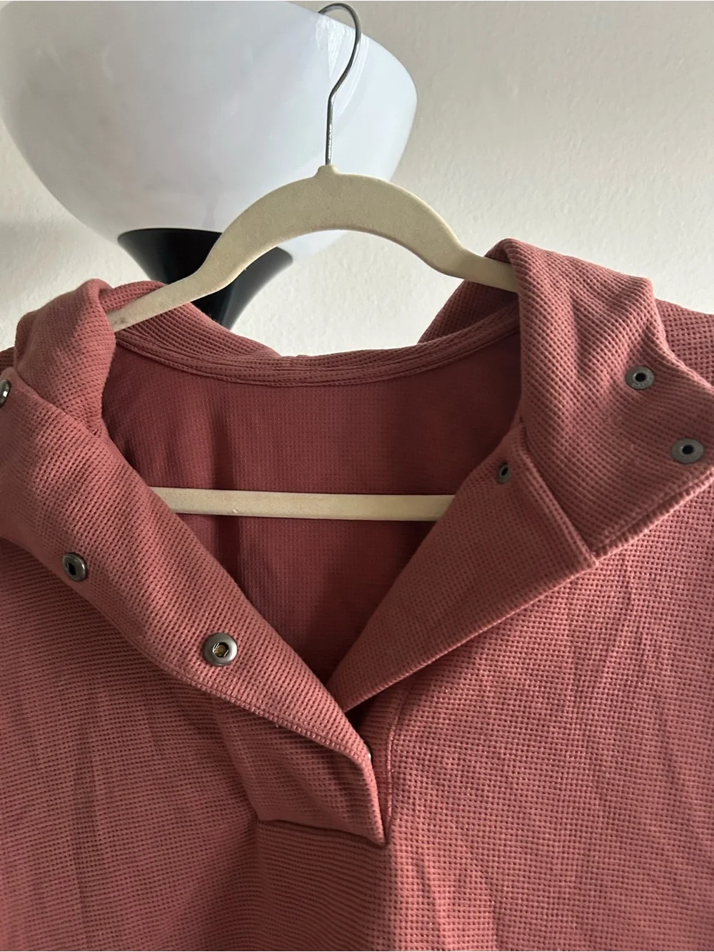Vuori Rust Waffle-Knit Snap-Hood Pullover - Picture 3 of 9